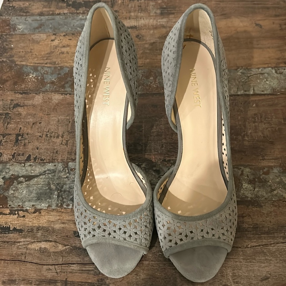 Grey heels. Nine West. Size 9. Gently used